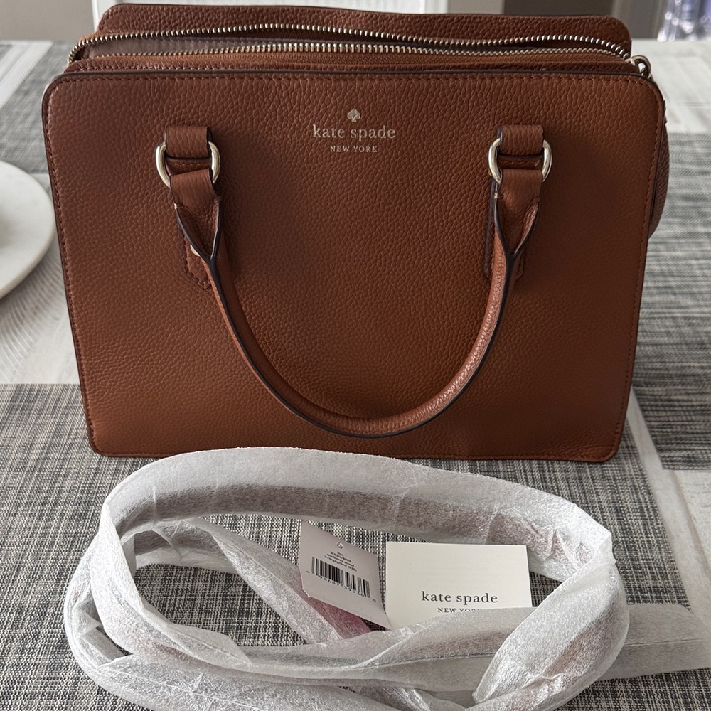 Kate Spade Lise mulberry street warm gingerbread satchel like new!